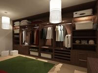 Классическая гардеробная комната из массива с подсветкой Химки