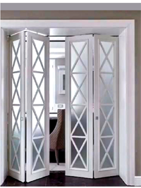 Белые складные двери гармошка Химки